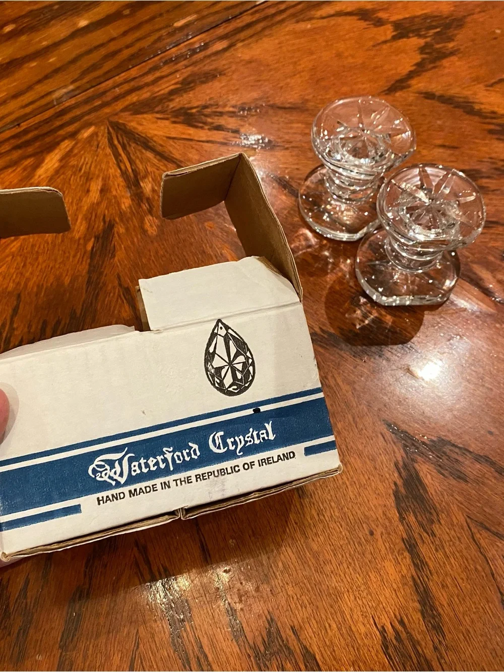 Waterford Crystal Clear Cut Knife Rest -Glass Ireland - Set of 2